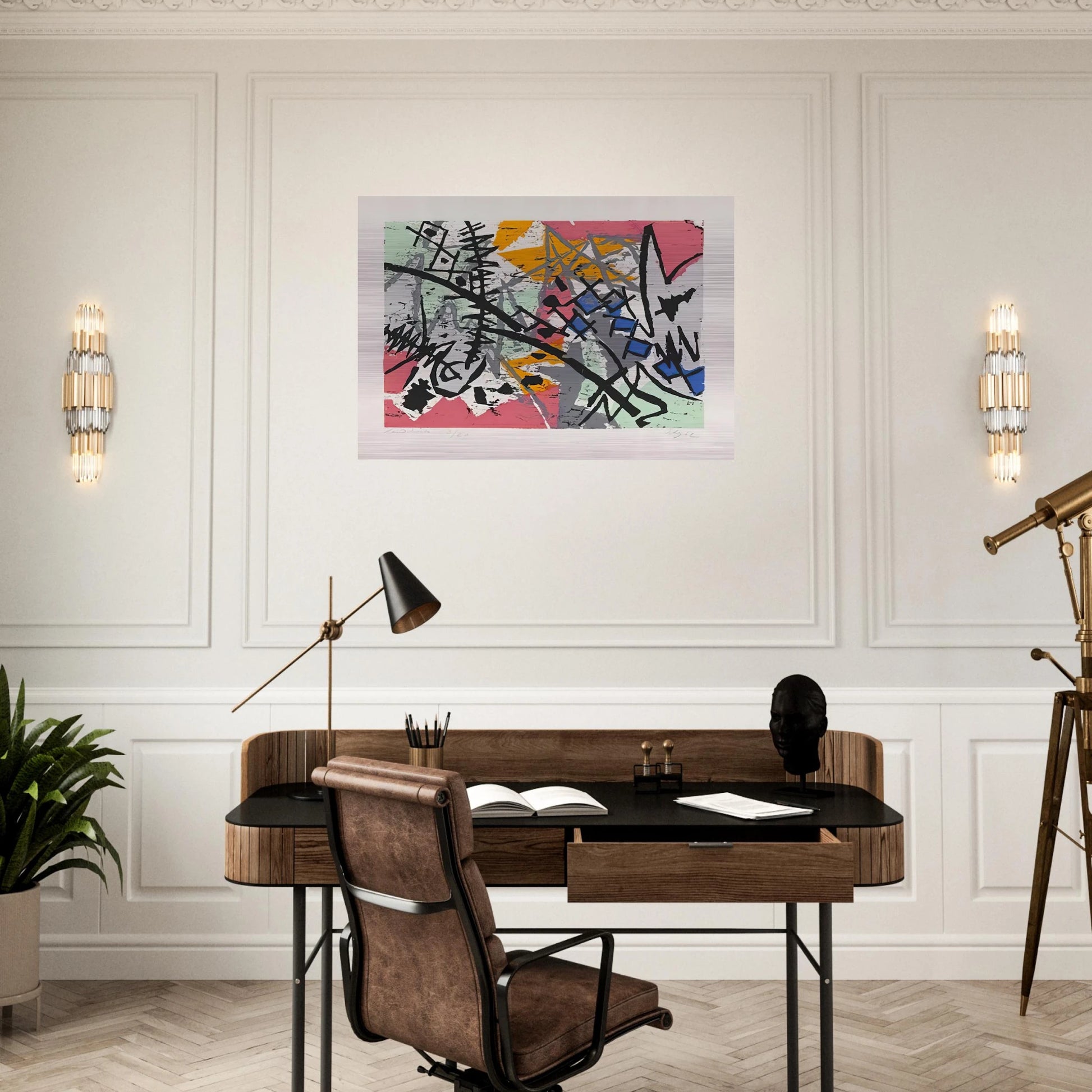 Farbholzschnitt 1952-4 - 1952 - Ernst Wilhelm Nay Brushed Aluminum Print - 70x100 cm / 28x40 inches | Ernst Wilhelm Nay Aluminum Print | Ernst Wilhelm Nay Prints