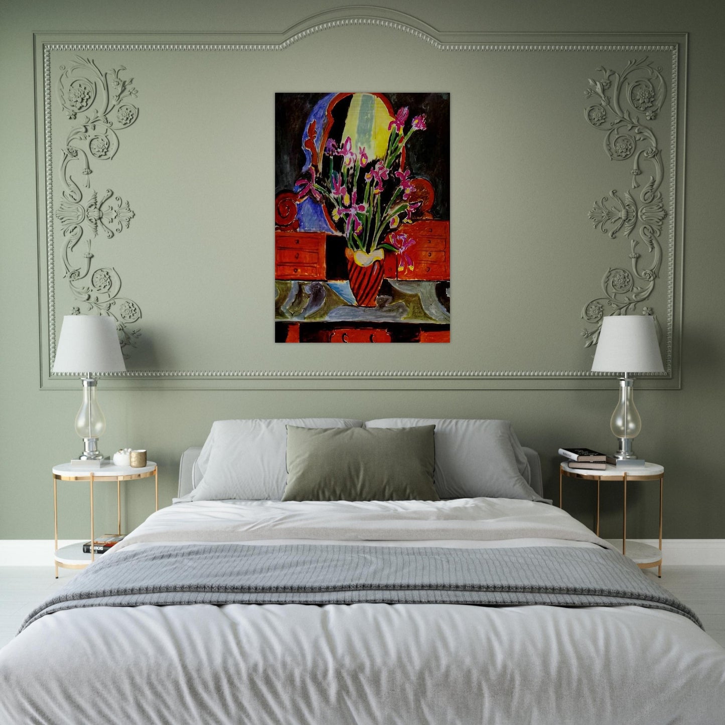 VASE OF IRISES 1912 - Henri Matisse Brushed Aluminum Print - 70x100 cm / 28x40 inches | Henri Matisse Aluminum Print | Henri Matisse Prints