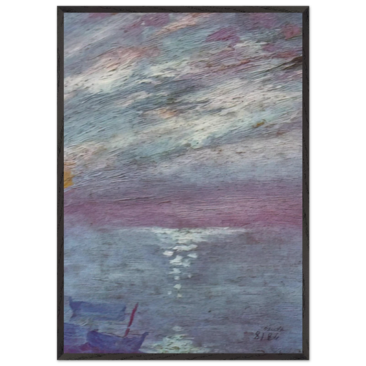 MOONLIGHT OVER THE BAY AT CADAQUES - Salvador Dali 70x100 cm / 28x40 inches Framed Art Print – Black Wooden Frame