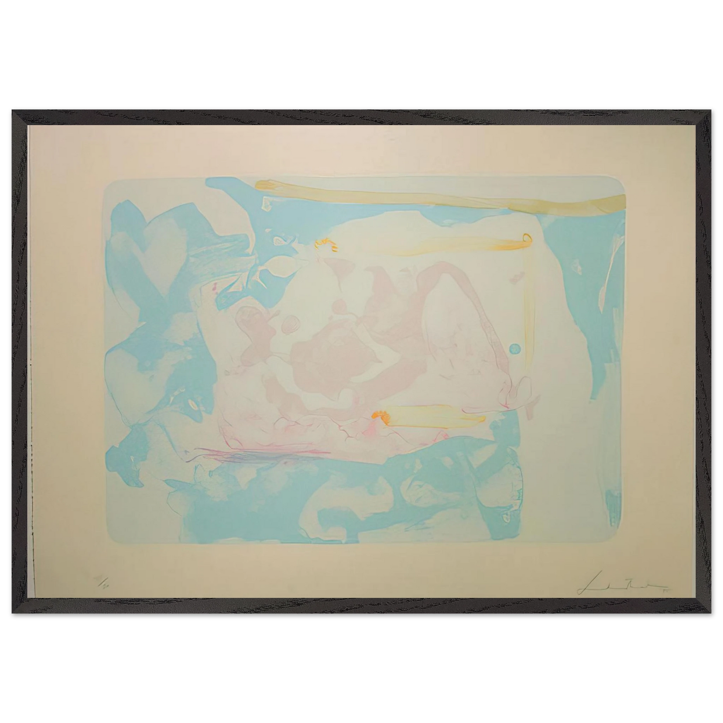 Helen Frankenthaler - Reflections III - 1995 Wall art - 50x70 cm / 20x28 inches - Premium Wooden Framed Poster With Fine Art Paper-canvas - White frame