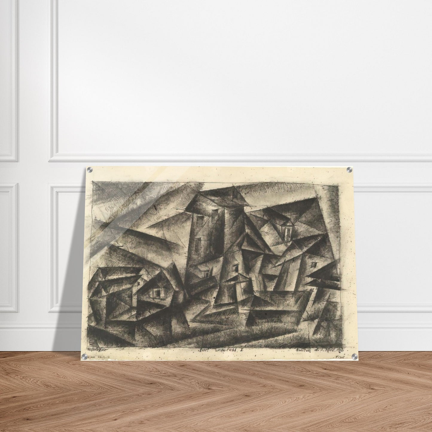 THE VILLAGE OF LEGEFELD I DORF LEGEFELD I 1916 - Lyonel Feininger Acrylic Print - 70x100 cm / 28x40″ inches | Lyonel Feininger Wall Art | Lyonel Feininger Prints