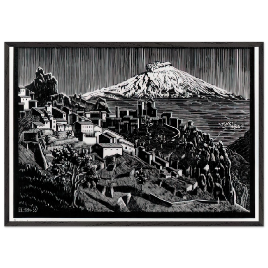 ESCHER 17 - MC Escher 70x100 cm / 28x40 inches Framed Art Print – Black Wooden Frame | Maurits Cornelis Escher Prints