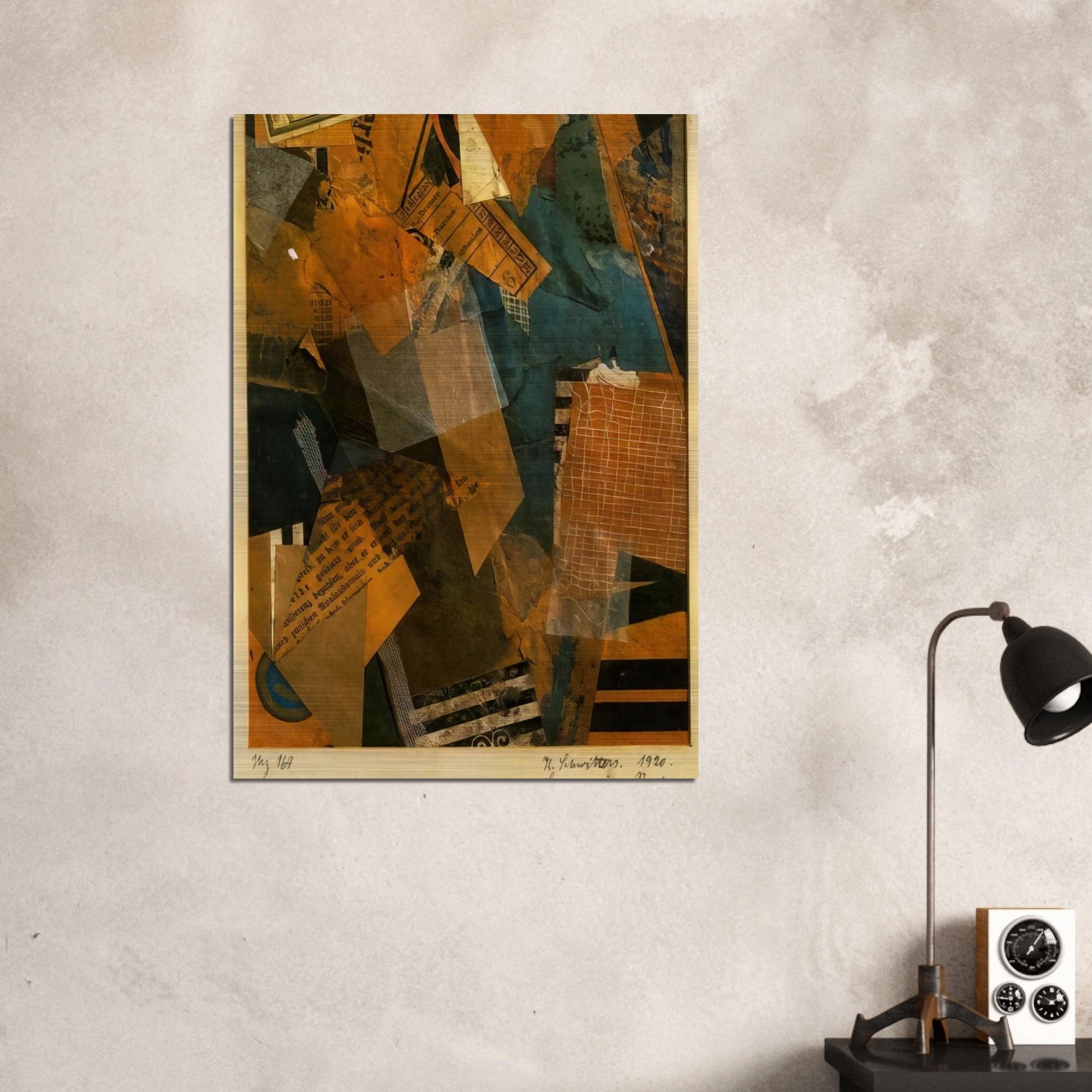 FORMS IN SPACE 1920 - Kurt Schwitters Brushed Aluminum Print - 70x100 cm / 28x40 inches | Kurt Schwitters Aluminum Print | Kurt Schwitters Prints