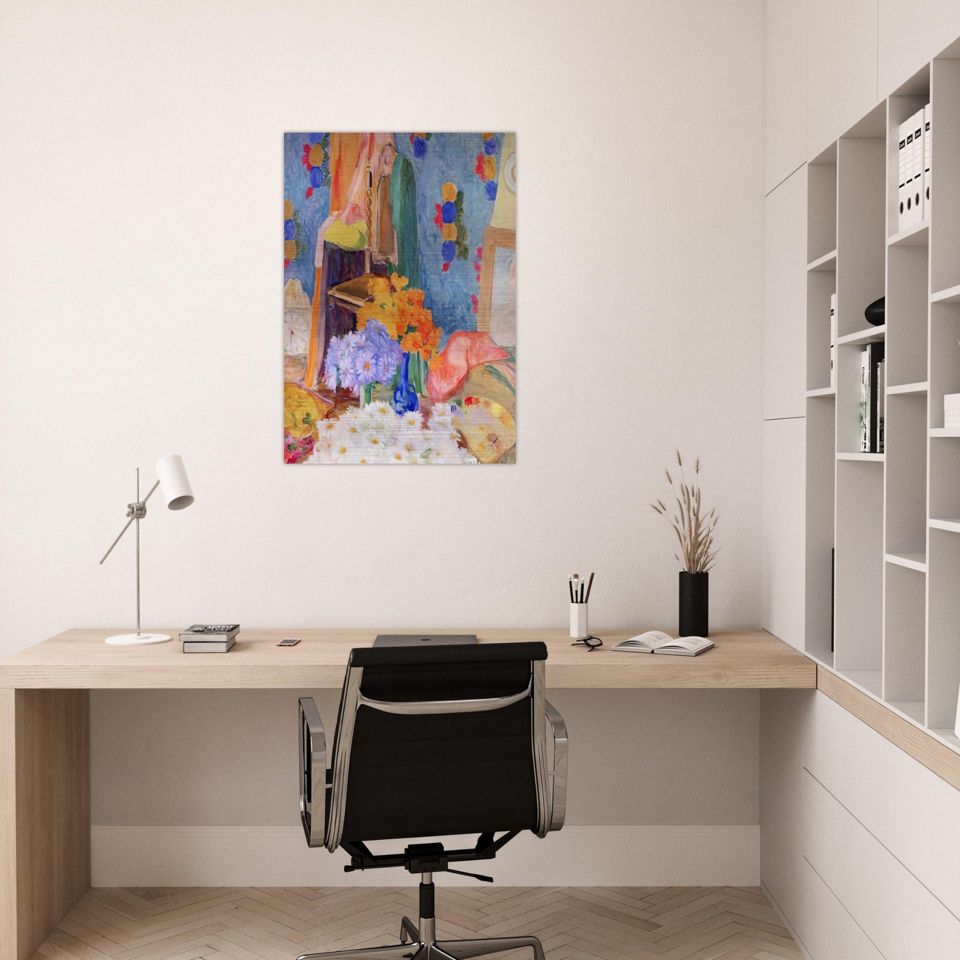 Mario De Andrade's Daisies - Tarsila do Amaral Brushed Aluminum Print - 70x100 cm / 28x40 inches | Tarsila do Amaral Aluminum Print | Tarsila do Amaral Prints