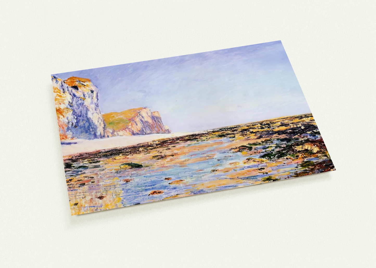 Beach and Cliffs at Pourville, Morning Effect By claude monet Pack of 10 Post Cards | claude monet Post Cards | A6 (10.5 x 14.8 cm) - 4.1 x 5.8 inches