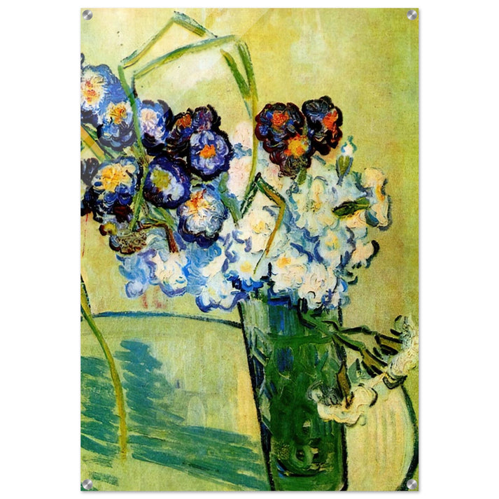 Still Life Glass with Carnations - Vincent van Gogh Acrylic Print - 70x100 cm / 28x40″ inches