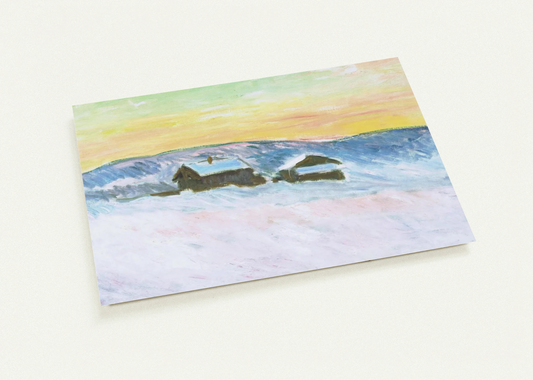 Paysage of Norway, the Blue Houses By claude monet Pack of 10 Post Cards | claude monet Post Cards | A6 (10.5 x 14.8 cm) - 4.1 x 5.8 inches