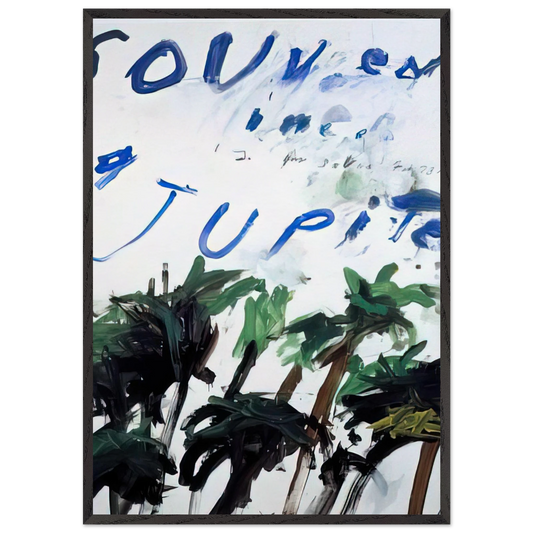 Souvenir - Cy Twombly 70x100 cm / 28x40 inches Framed Art Print – Black Wooden Frame