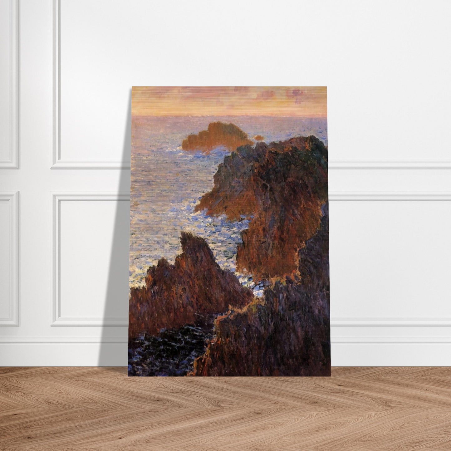 Rocks at Belle-Ile, Port-Domois - claude monet Brushed Aluminum Print - 70x100 cm / 28x40 inches | claude monet Aluminum Print | claude monet Prints