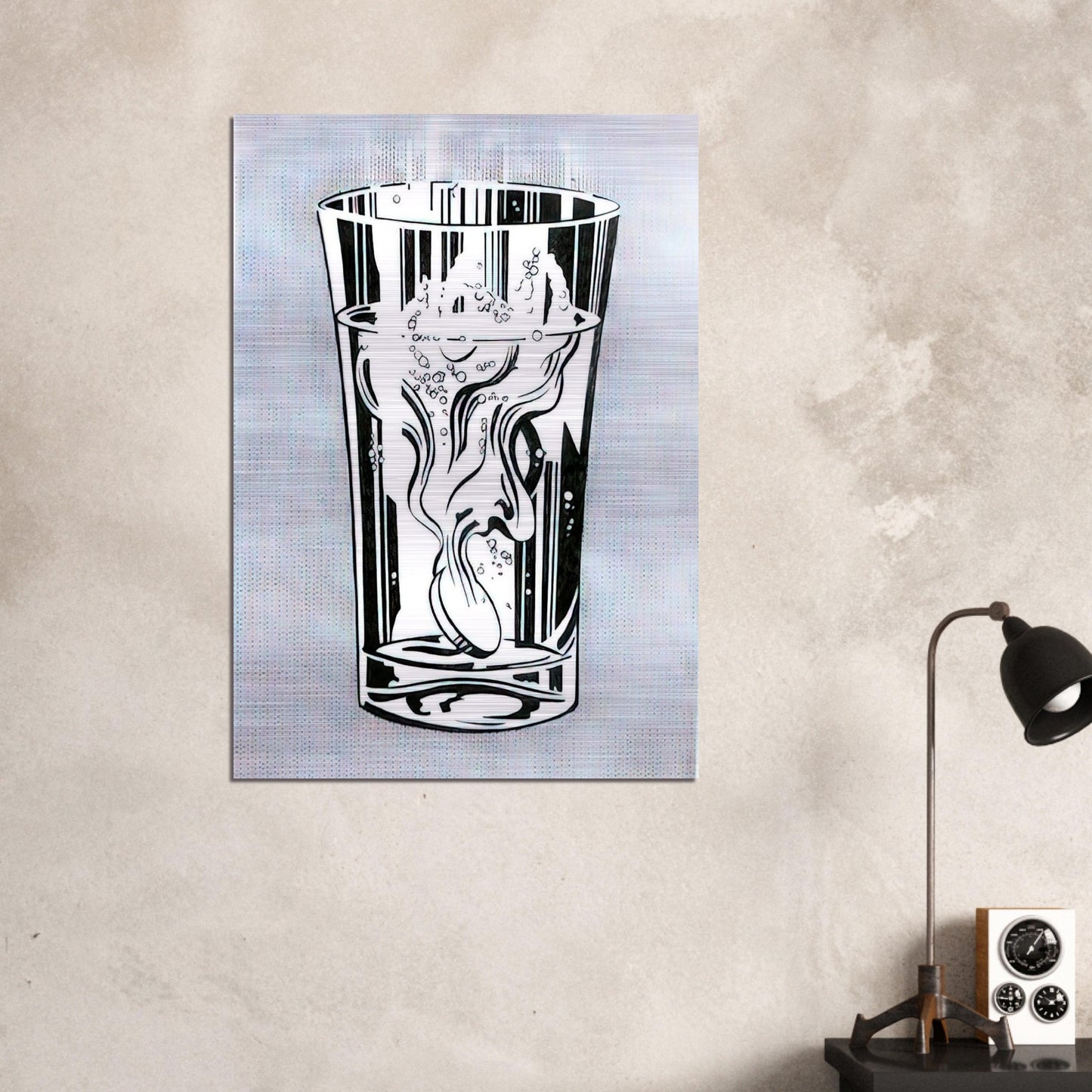 ALKA SELTZER 1966 - Roy Lichtenstein Brushed Aluminum Print - 70x100 cm / 28x40 inches | Roy Lichtenstein Aluminum Print | Roy Lichtenstein Prints