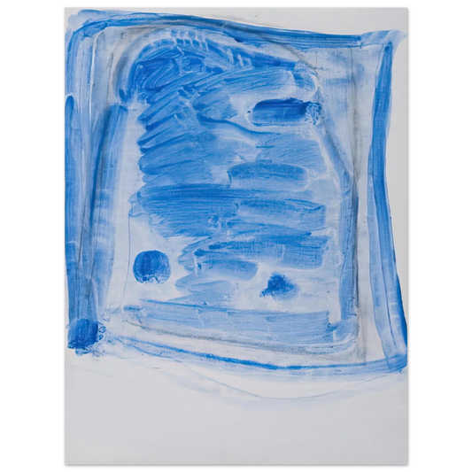 Ralston Crawford - Sketchy Cobaltic Blue Flag - 2009  75x100 cm / 30x40inches Fine Art Poster