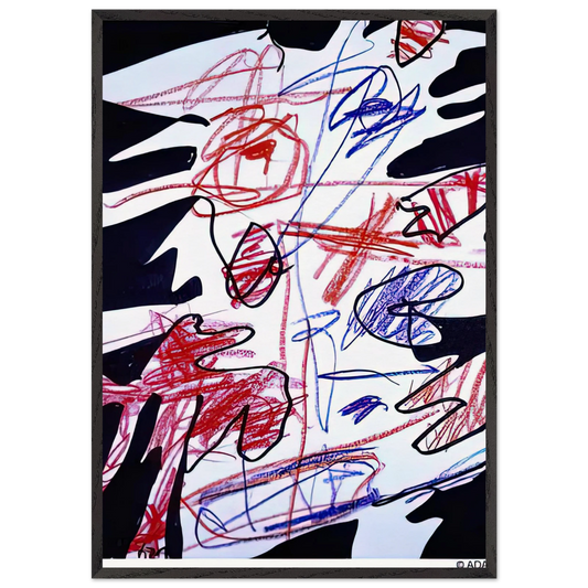ACTIVATION XLVII - Jean Dubuffet 70x100 cm / 28x40 inches Framed Art Print – Black Wooden Frame