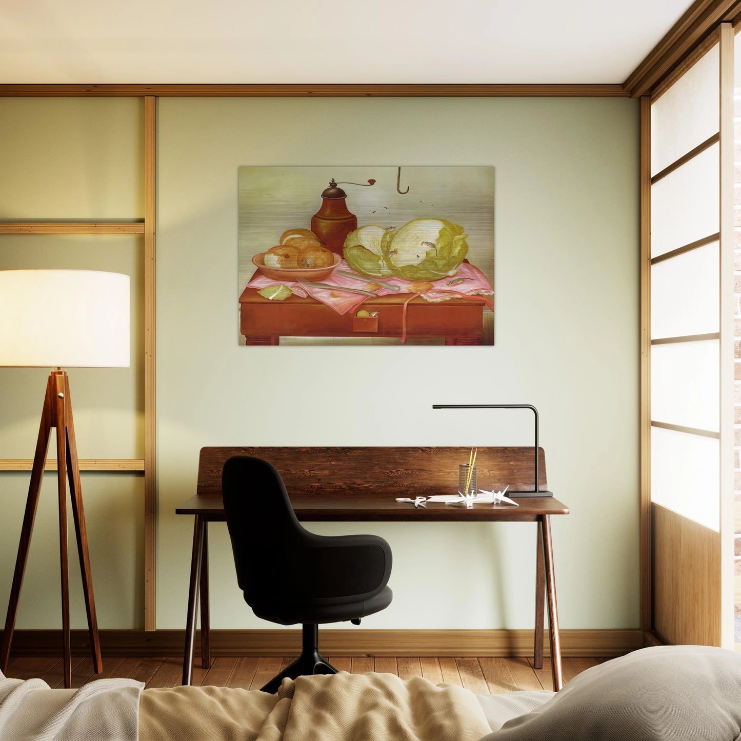 KITCHEN TABLE 1 - Fernando Botero Brushed Aluminum Print - 70x100 cm / 28x40 inches | Fernando Botero Aluminum Print | Fernando Botero Prints
