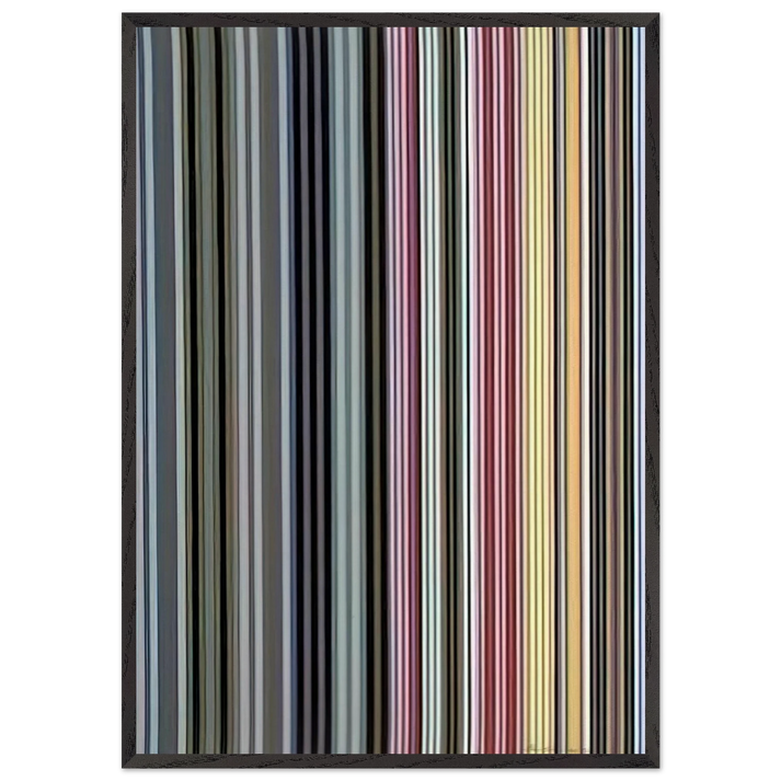 Alice Tully Hall Sampler - 1961 - Gene Davis 70x100 cm / 28x40 inches Framed Art Print – Black Wooden Frame
