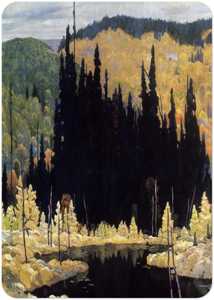 Autumn, Algoma - Art Nouveau Modern By Frank Johnston Pack of 10 Post Cards | Frank Johnston Post Cards | A6 (10.5 x 14.8 cm) - 4.1 x 5.8 inches
