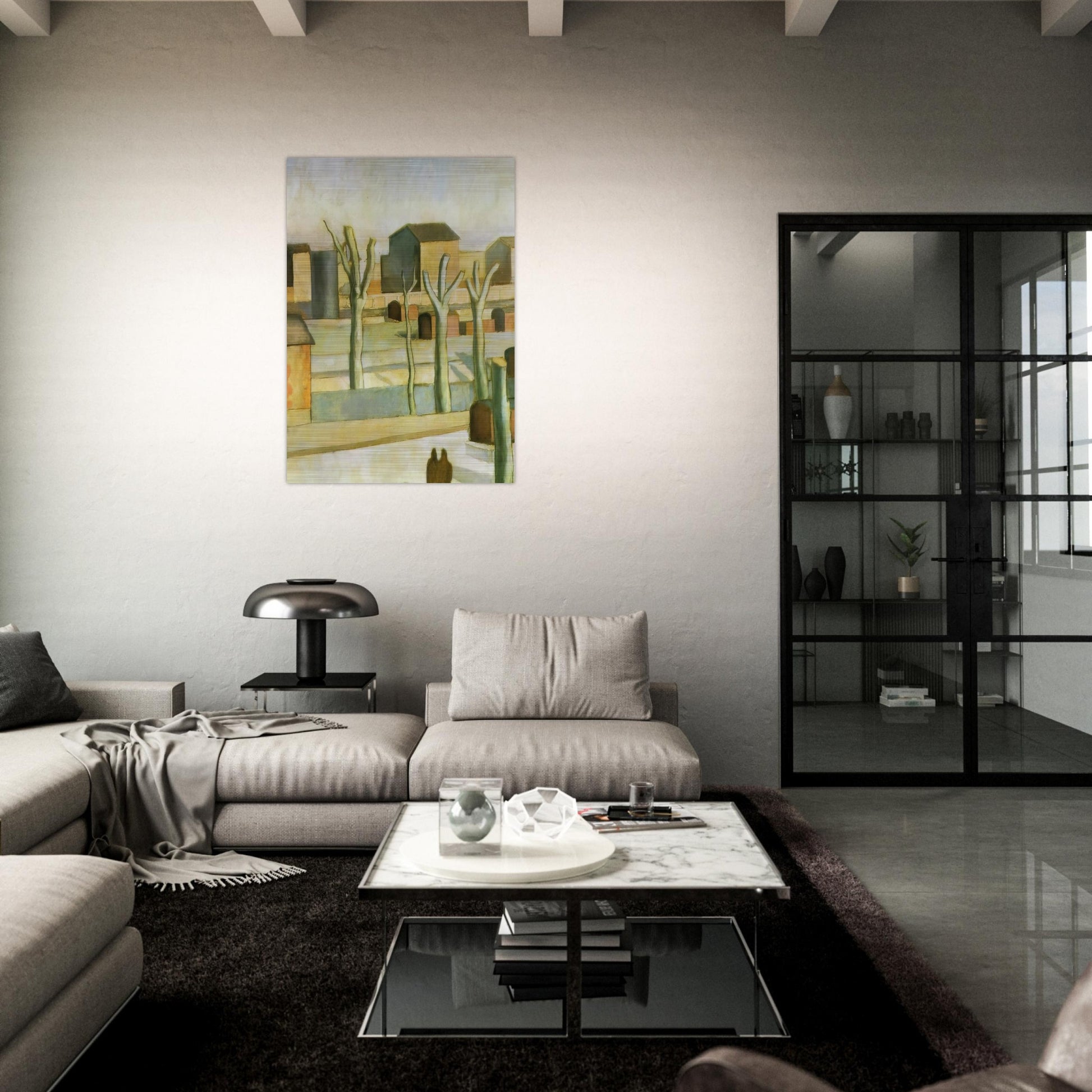 THE STATION AT FIGUERAS - Salvador Dali Brushed Aluminum Print - 70x100 cm / 28x40 inches | Salvador Dali Aluminum Print | Salvador Dali Prints