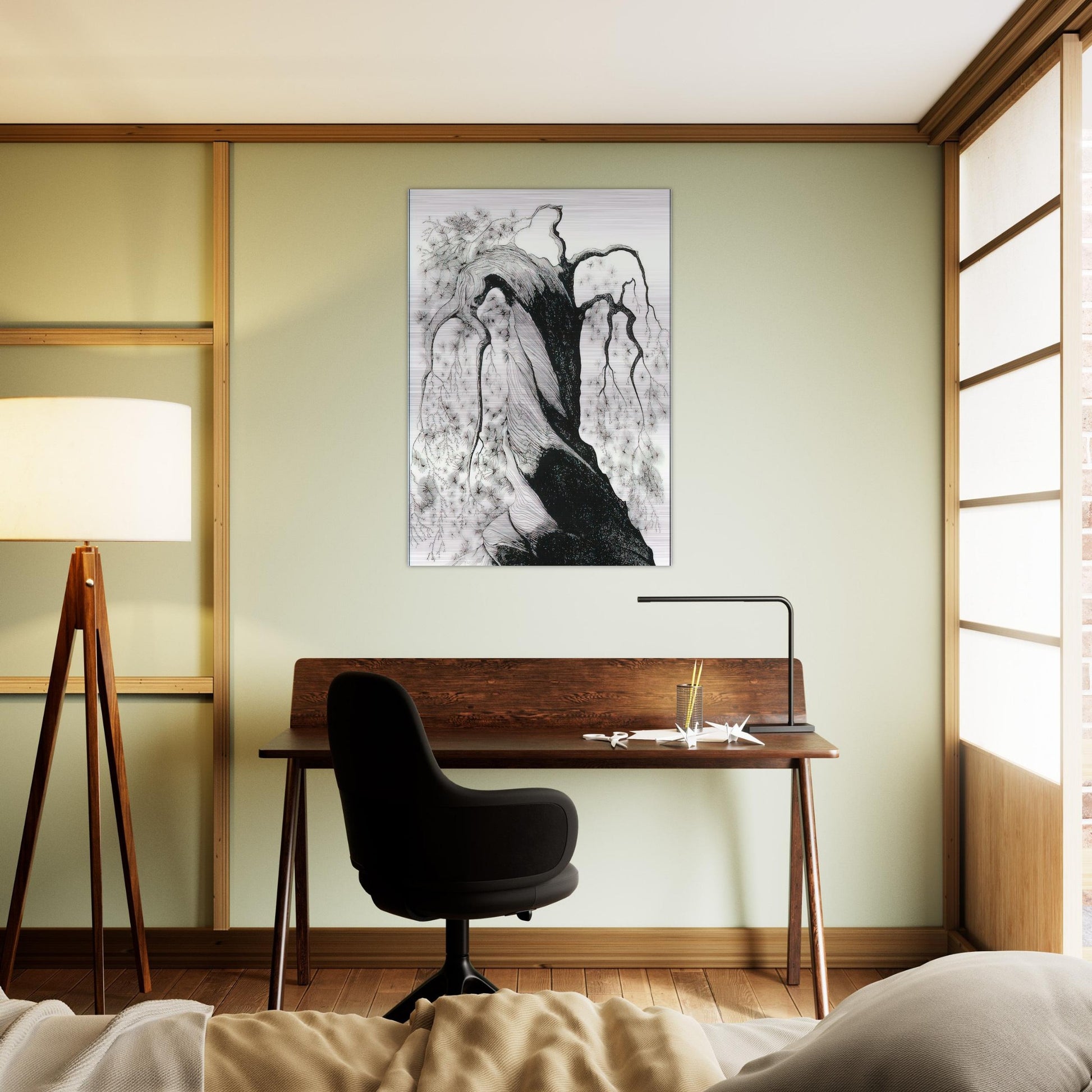 Pine Tree - Eyvind Earle Brushed Aluminum Print - 70x100 cm / 28x40 inches | Eyvind Earle Aluminum Print | Eyvind Earle Prints