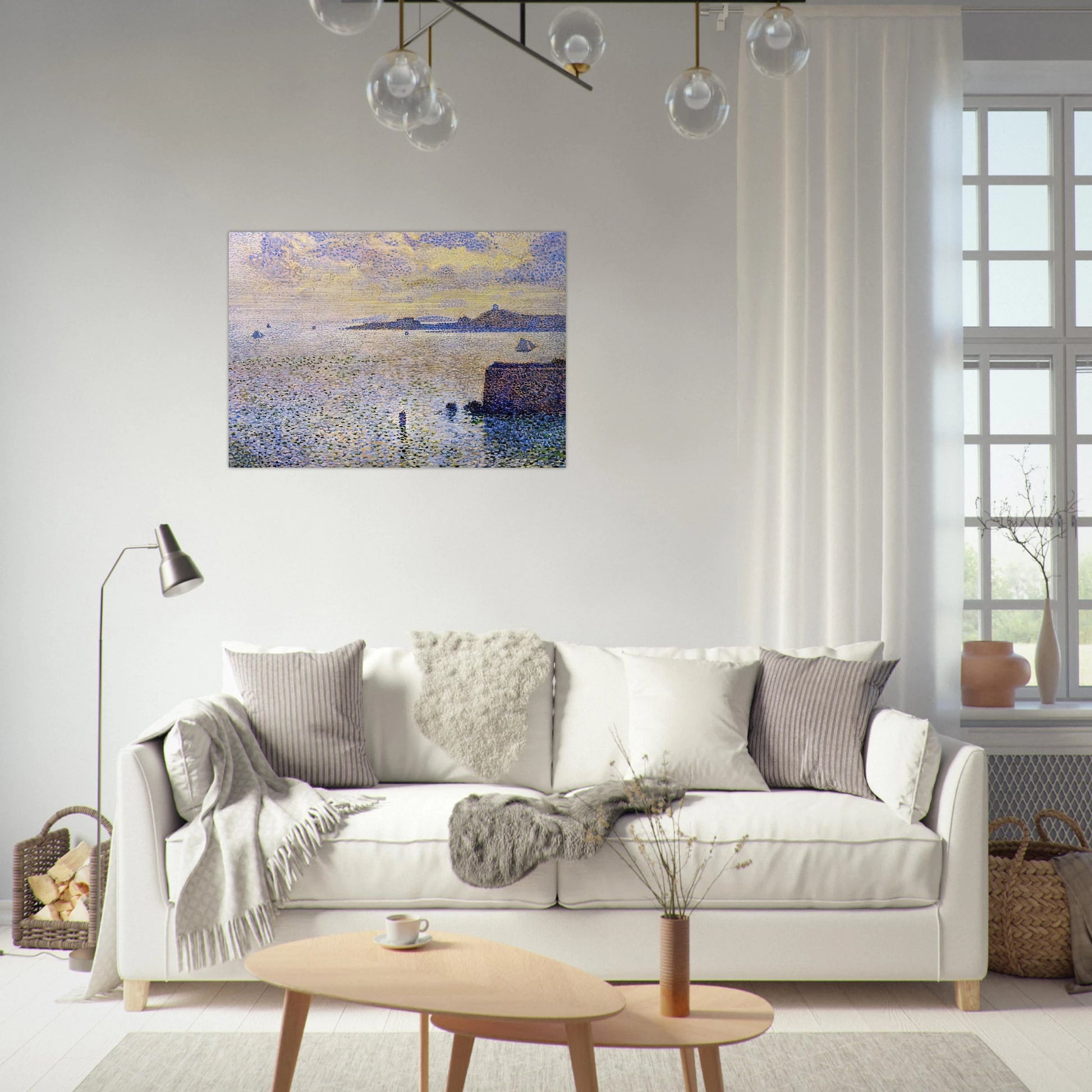 SAILBOATS AND ESTUARY 1892 - Theo van Rysselberghe Brushed Aluminum Print - 70x100 cm / 28x40 inches | Theo van Rysselberghe Aluminum Print | Theo van Rysselberghe Prints