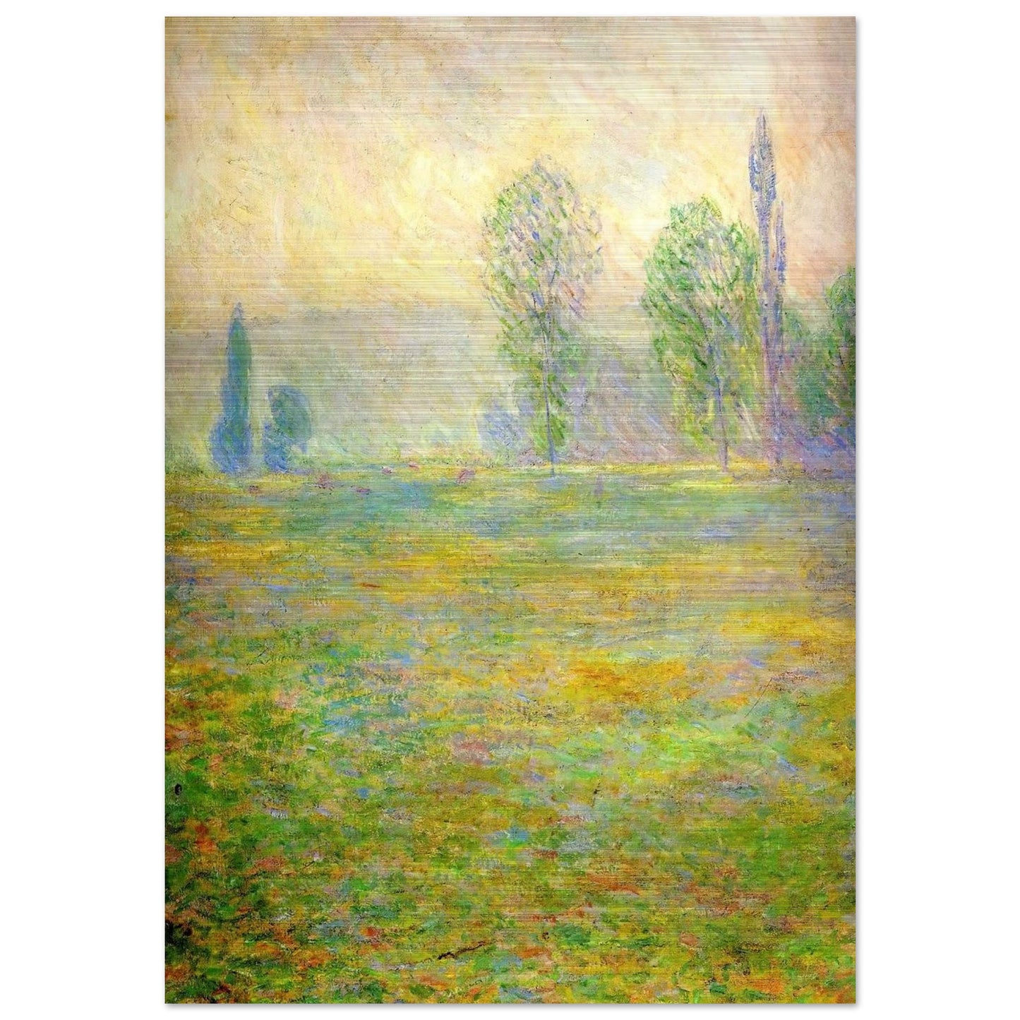 Meadows in Giverny - claude monet Brushed Aluminum Print - 70x100 cm / 28x40 inches | claude monet Aluminum Print | claude monet Prints