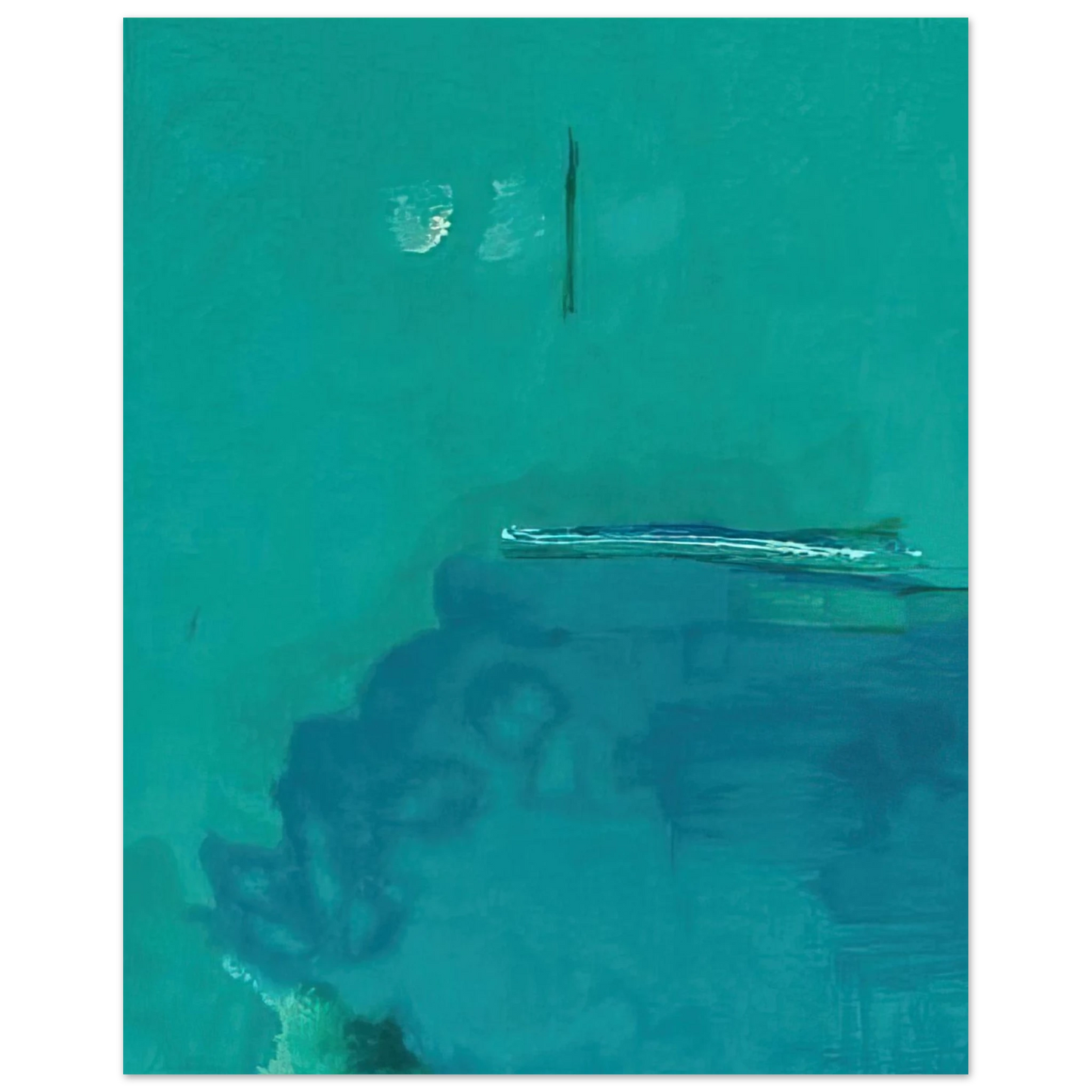 Helen Frankenthaler - Contentment Island - 2004 Wall art - 28x43  cm / XL (11x17 inches) - Premium Wooden Framed Poster With Fine Art Paper-canvas - Wood frame