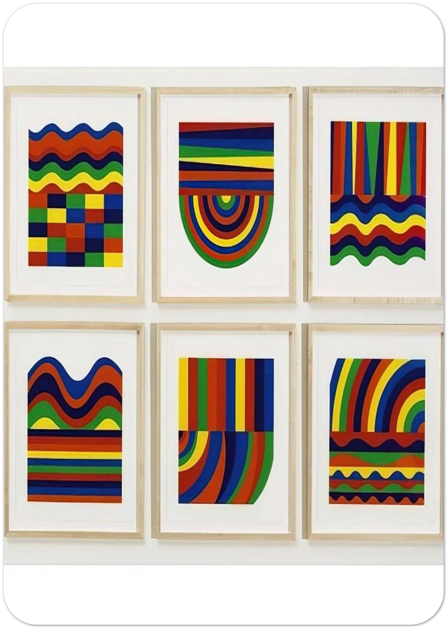 Arcs and Bands in Colors By Sol LeWitt Pack of 10 Post Cards | Sol LeWitt Post Cards | A6 (10.5 x 14.8 cm) - 4.1 x 5.8 inches