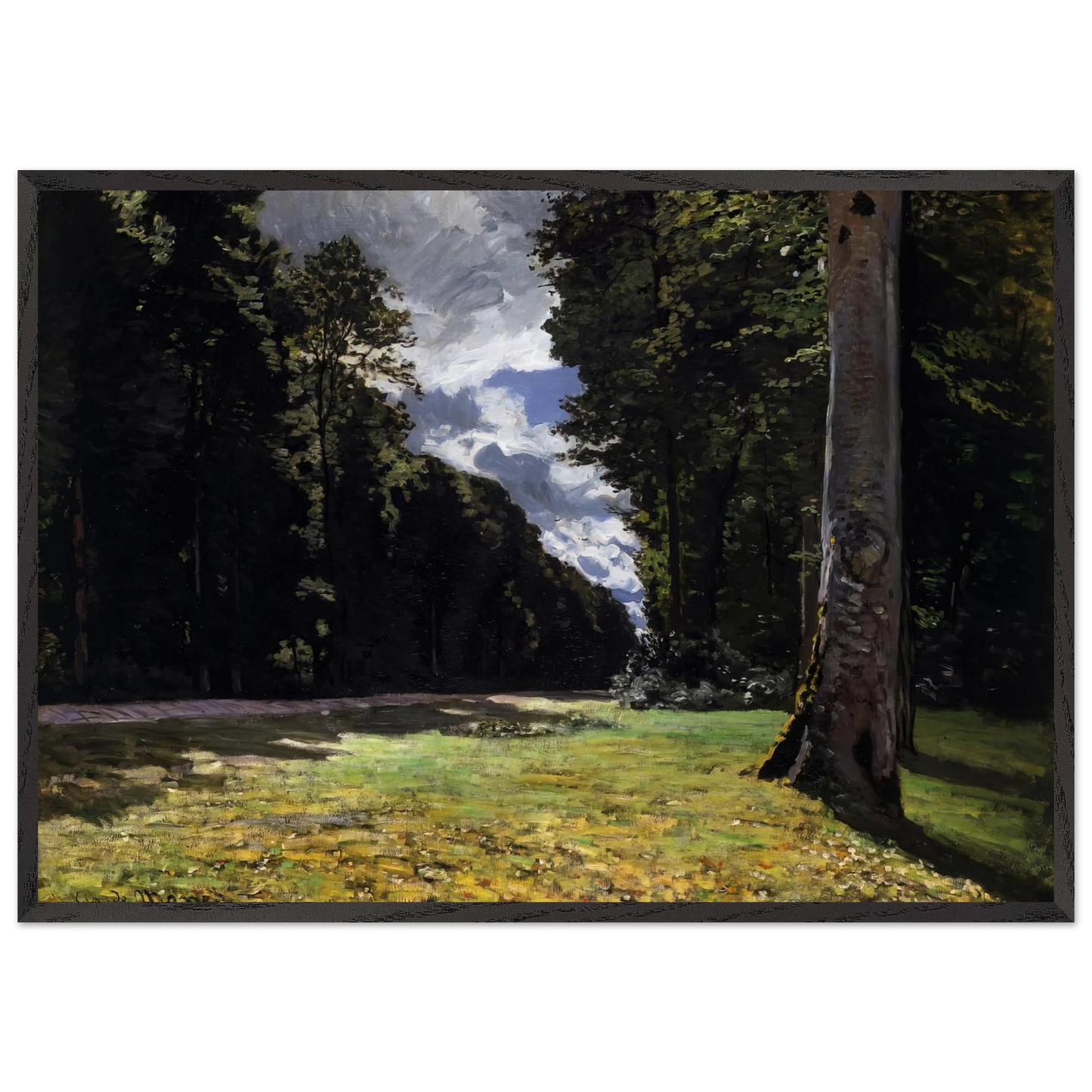 The Pave de Chailly in the Fontainbleau Forest - claude monet 70x100 cm / 28x40 inches Framed Art Print – Black Wooden Frame