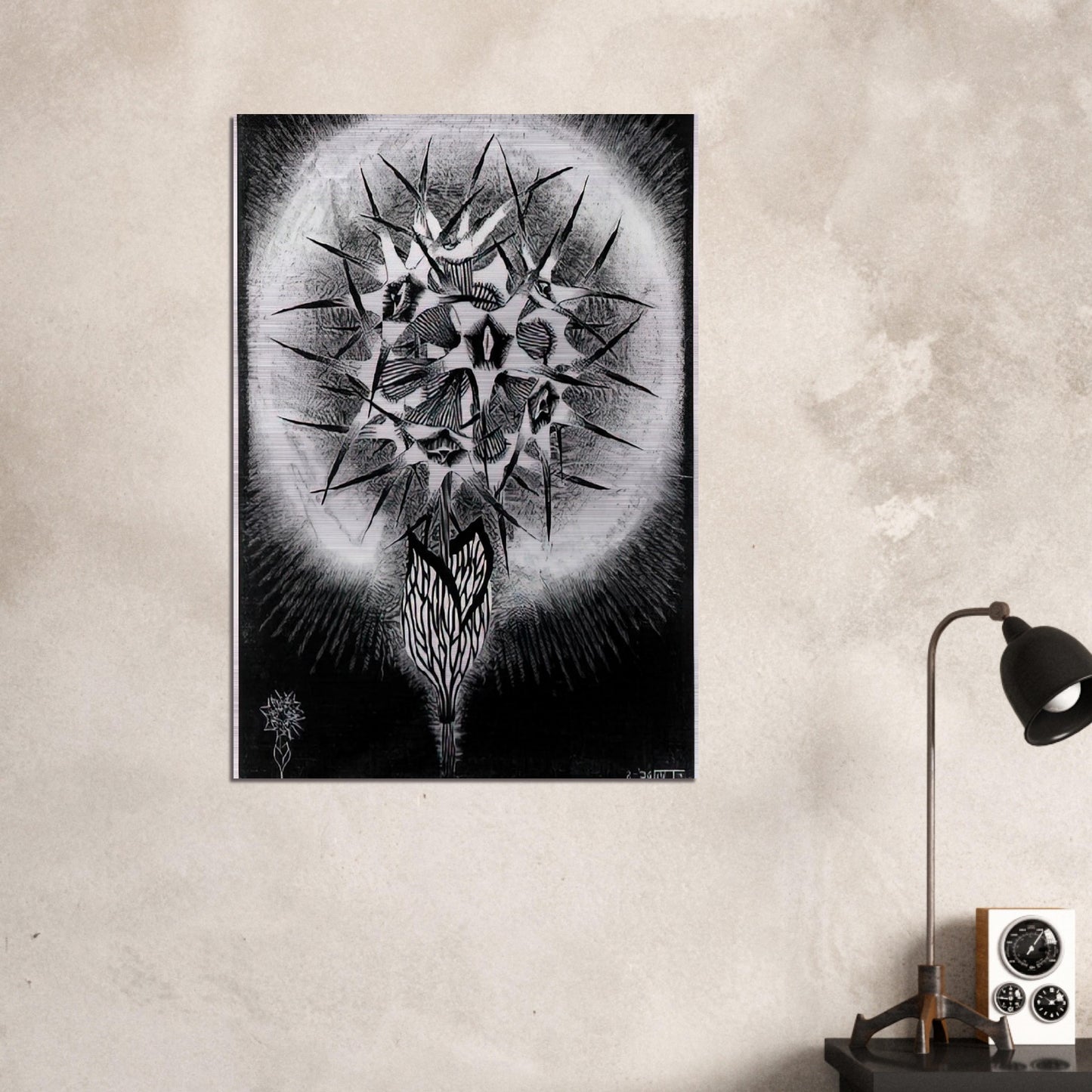 PRICKLY FLOWER - MC Escher Brushed Aluminum Print - 70x100 cm / 28x40 inches | MC Escher Aluminum Print | MC Escher Prints