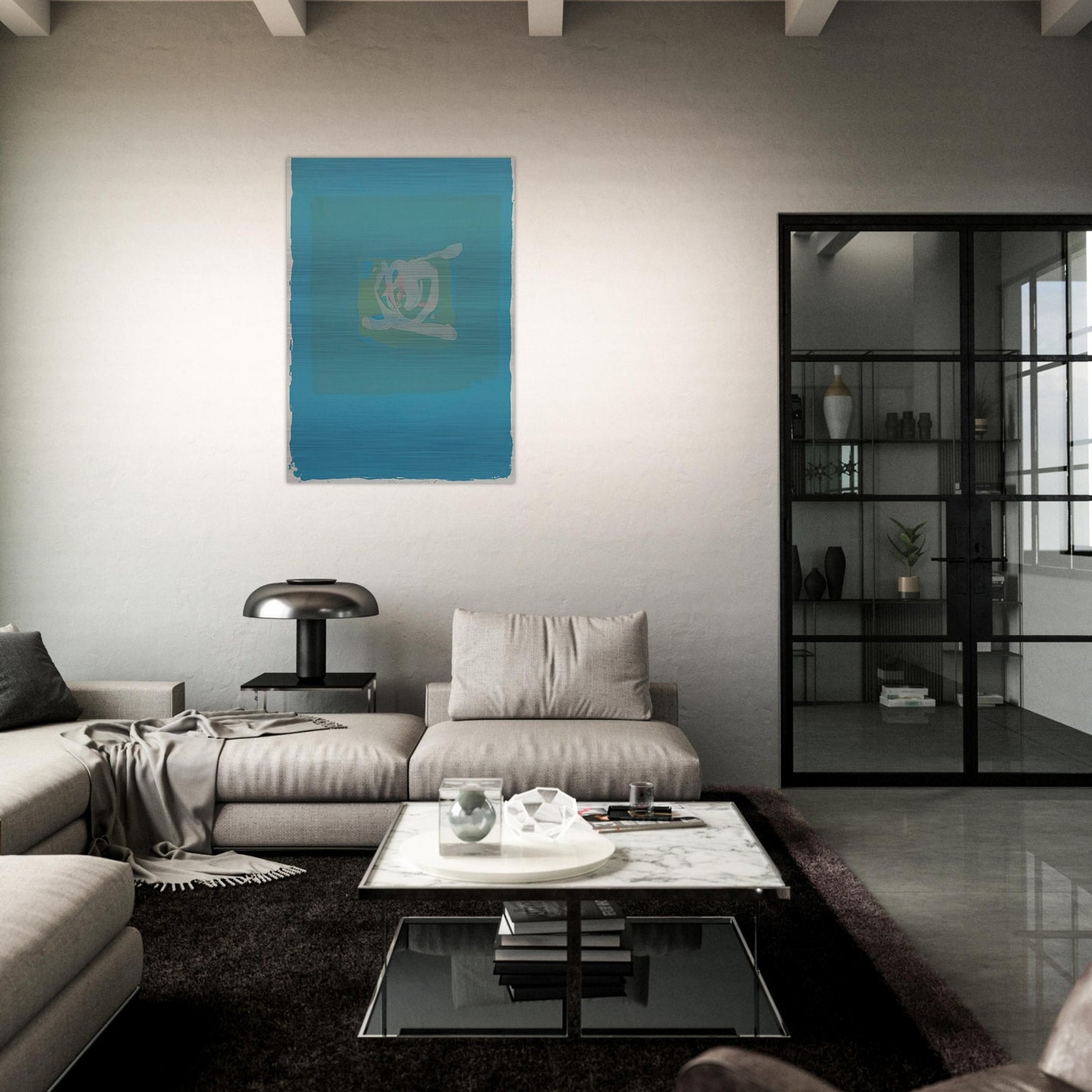 Plentitude in Blue - 1975 - Adja Yunkers Brushed Aluminum Print - 70x100 cm / 28x40 inches | Adja Yunkers Aluminum Print | Adja Yunkers Prints
