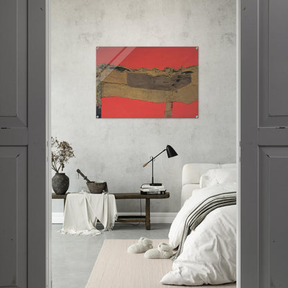 Sacking and Red - 1954 - Alberto Burri Acrylic Print - 70x100 cm / 28x40″ inches