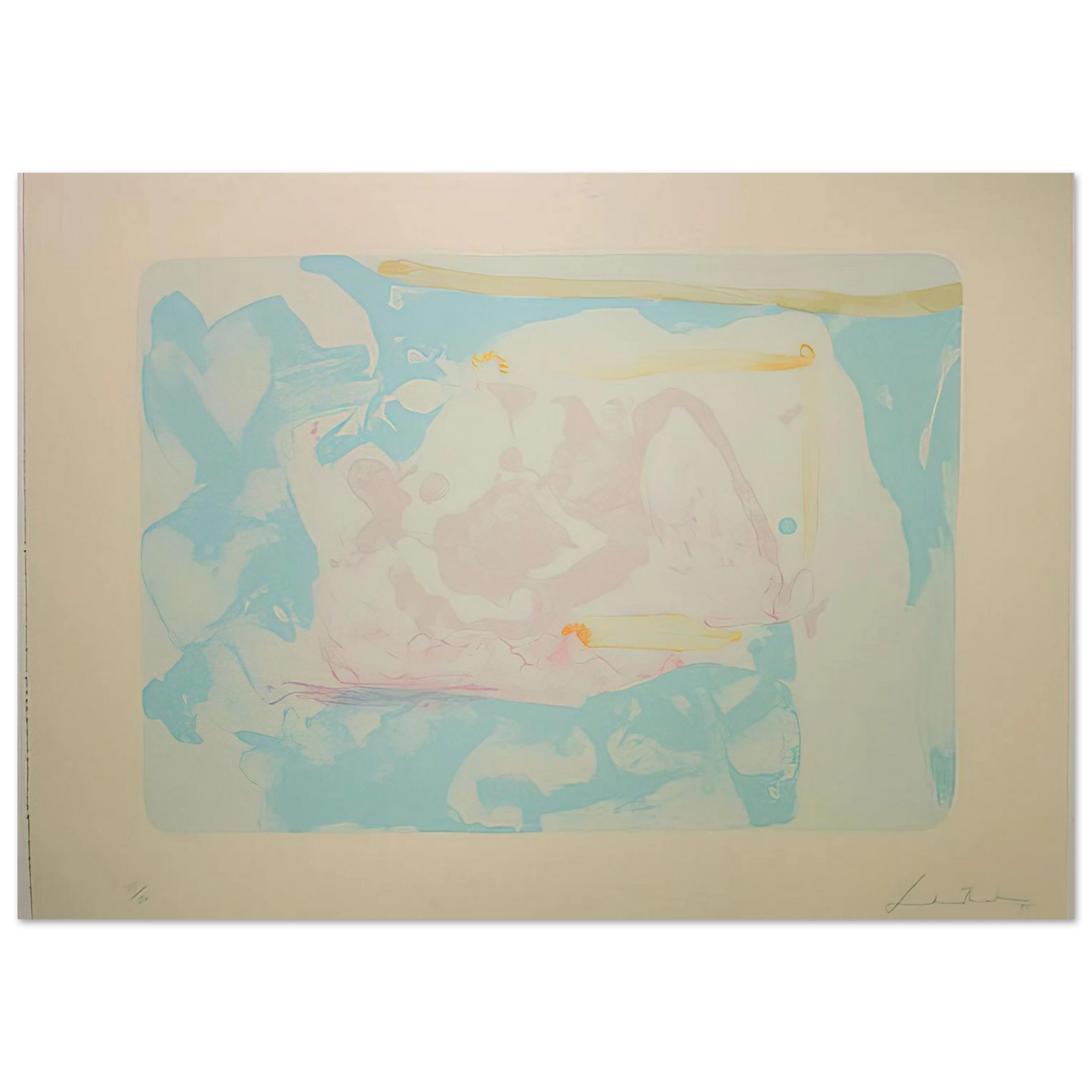 Helen Frankenthaler - Reflections III - 1995 Wall art - 15x20 cm / 6x8 inches - Fine Art Poster-canvas - -