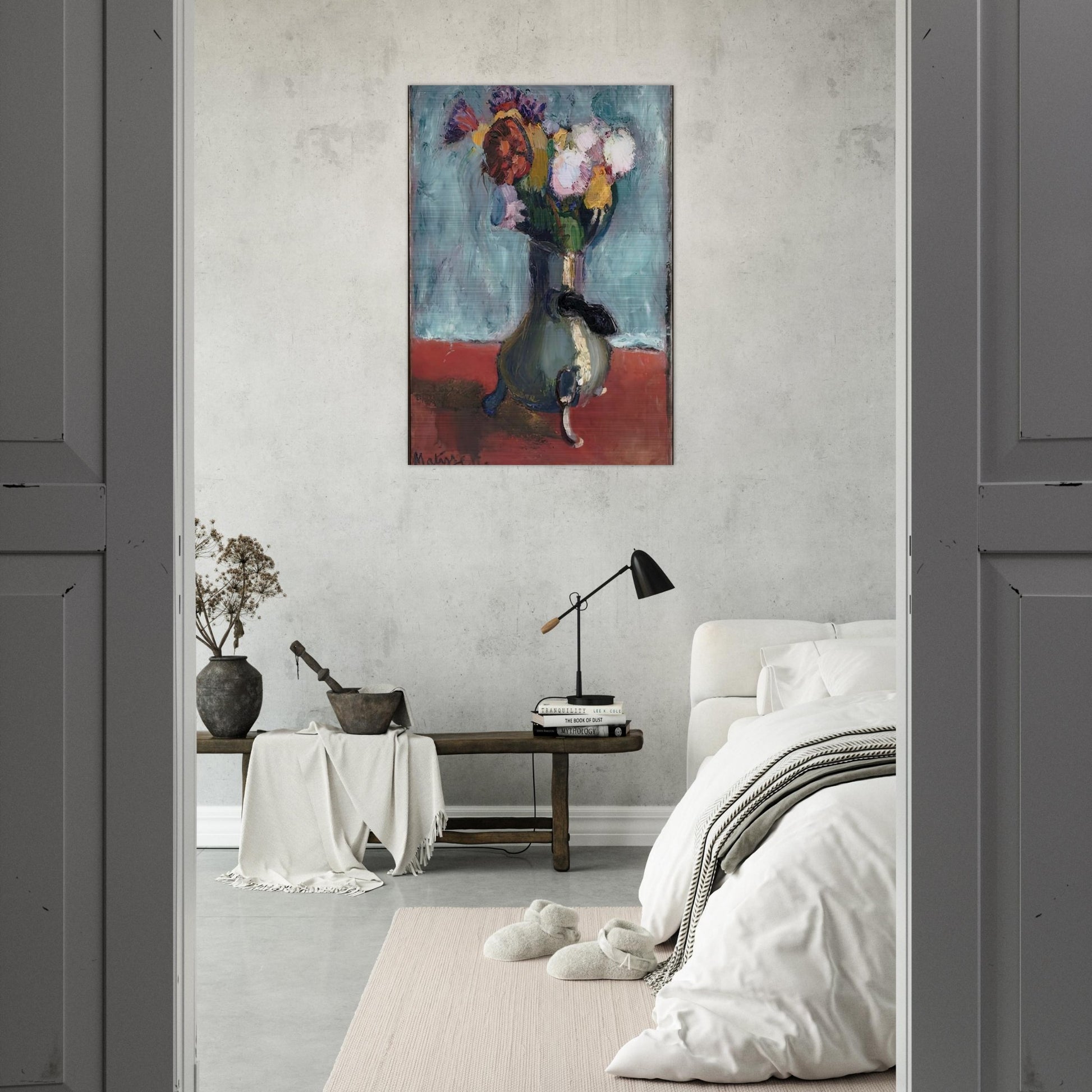 BOUQUET OF FLOWERS IN CHOCOLATE 1902 - Henri Matisse Brushed Aluminum Print - 70x100 cm / 28x40 inches | Henri Matisse Aluminum Print | Henri Matisse Prints