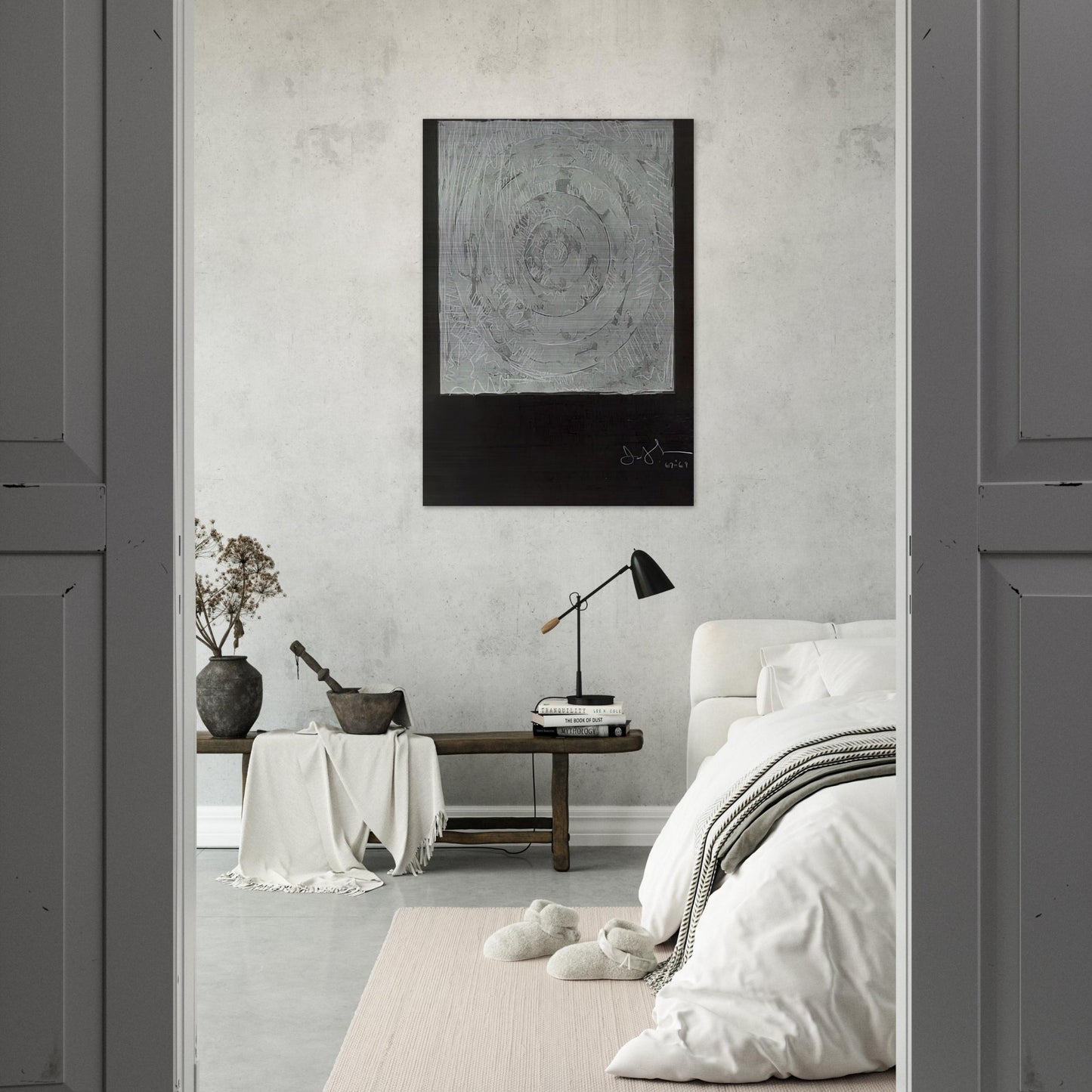 WHITE TARGET 1969 - Jasper Johns Brushed Aluminum Print - 70x100 cm / 28x40 inches | Jasper Johns Aluminum Print | Jasper Johns Prints
