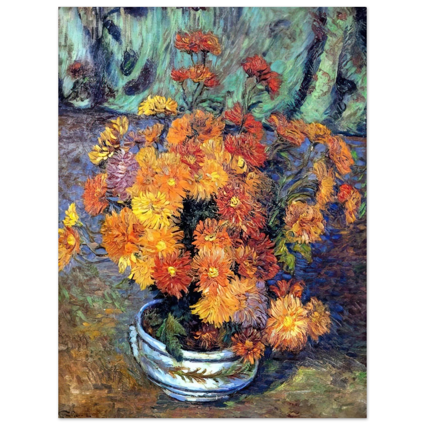 Armand Guillaumin - Vase de chrysanthemes - 1885  75x100 cm / 30x40inches Fine Art Poster