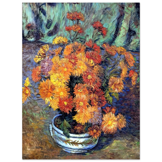 Armand Guillaumin - Vase de chrysanthemes - 1885  75x100 cm / 30x40inches Fine Art Poster
