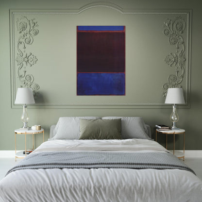 No. 3 Bright Blue, Brown, Dark Blue on Wine - 1962 - Mark Rothko Brushed Aluminum Print - 70x100 cm / 28x40 inches | Mark Rothko Aluminum Print | Mark Rothko Prints