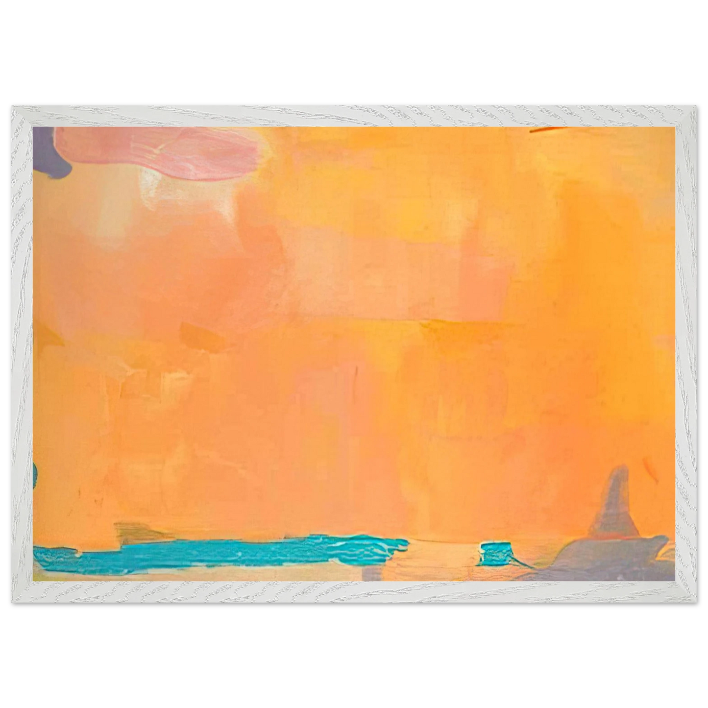 Helen Frankenthaler - Royal Fireworks - 1975 Wall art - 50x70 cm / 20x28 inches - Premium Wooden Framed Poster With Fine Art Paper-canvas - White frame