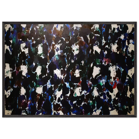 Free Floating Clouds - Sam Francis 70x100 cm / 28x40 inches Framed Art Print – Black Wooden Frame
