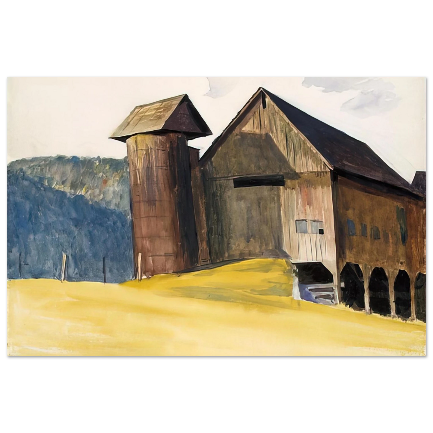 Edward Hopper - Barn and Silo, Vermont Fine Art Poster