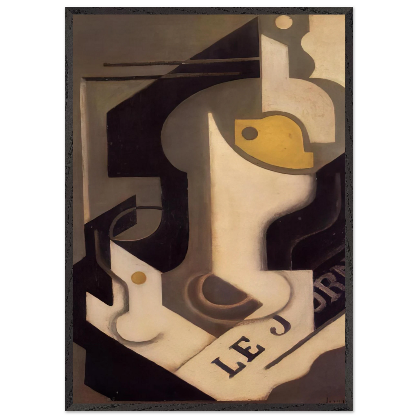 LEMON - Juan Gris 70x100 cm / 28x40 inches Framed Art Print – Black Wooden Frame