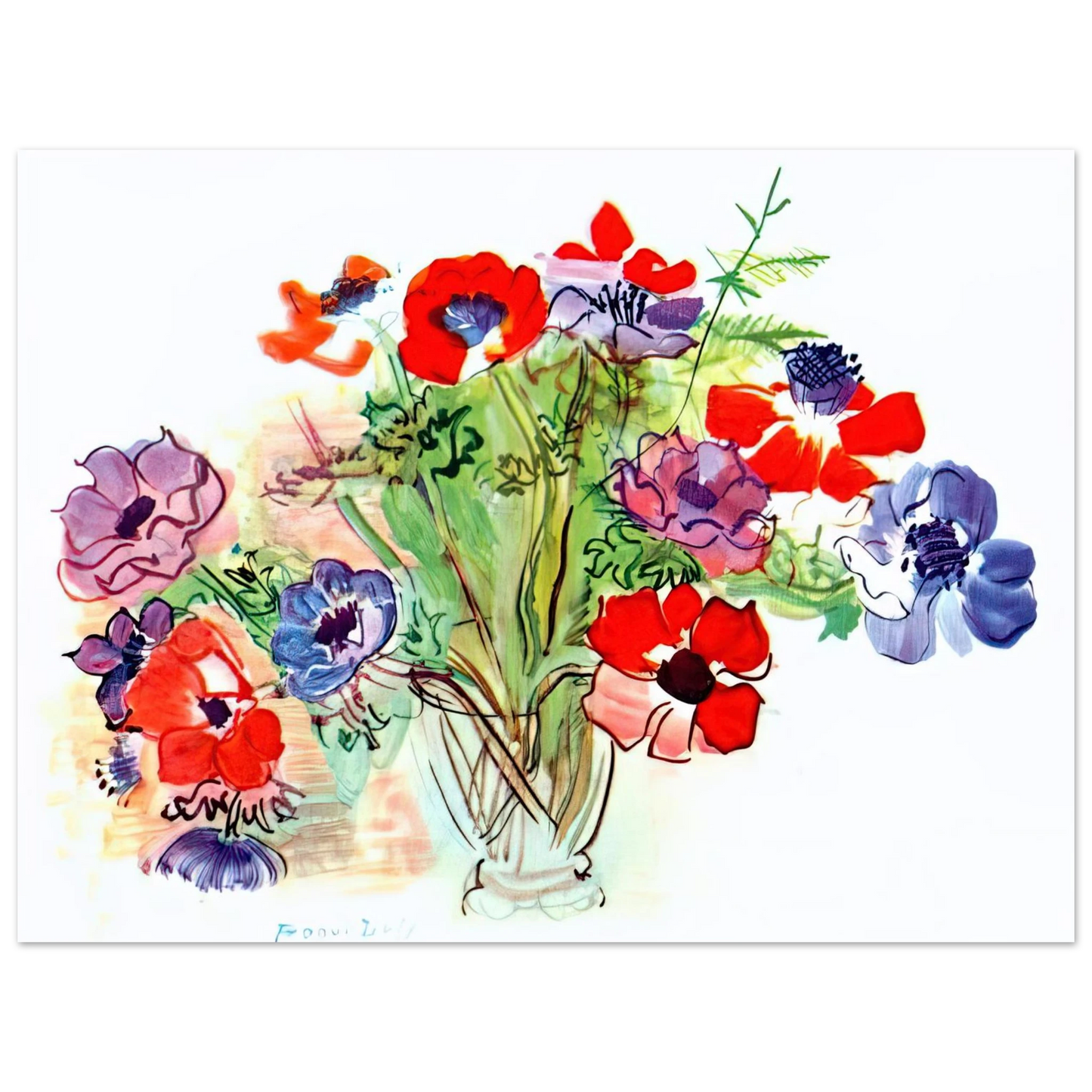 Raoul Dufy - BOUQUET OF FLOWERS 1937  75x100 cm / 30x40inches Fine Art Poster