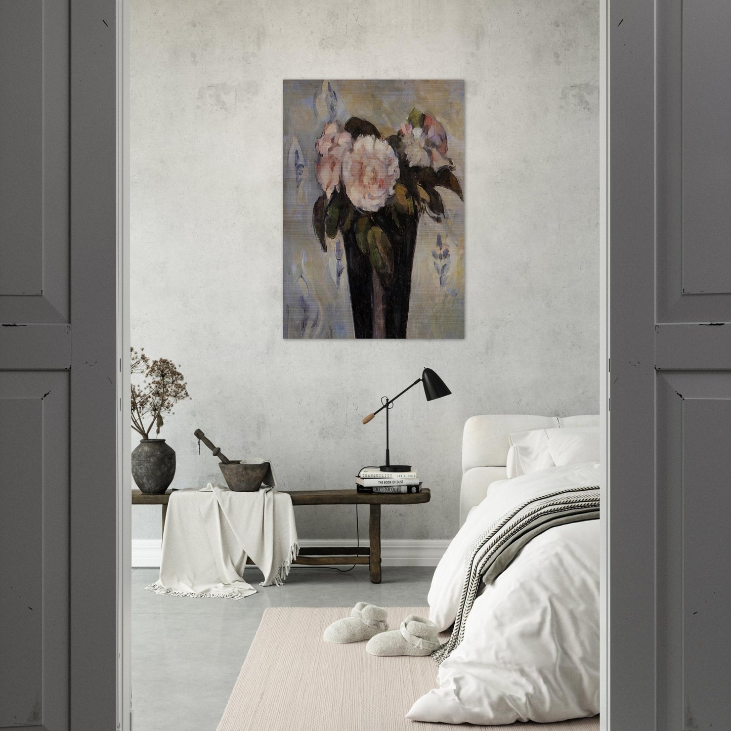 Dark Blue Vase - Paul Cézanne Brushed Aluminum Print - 70x100 cm / 28x40 inches | Paul Cézanne Aluminum Print | Paul Cézanne Prints