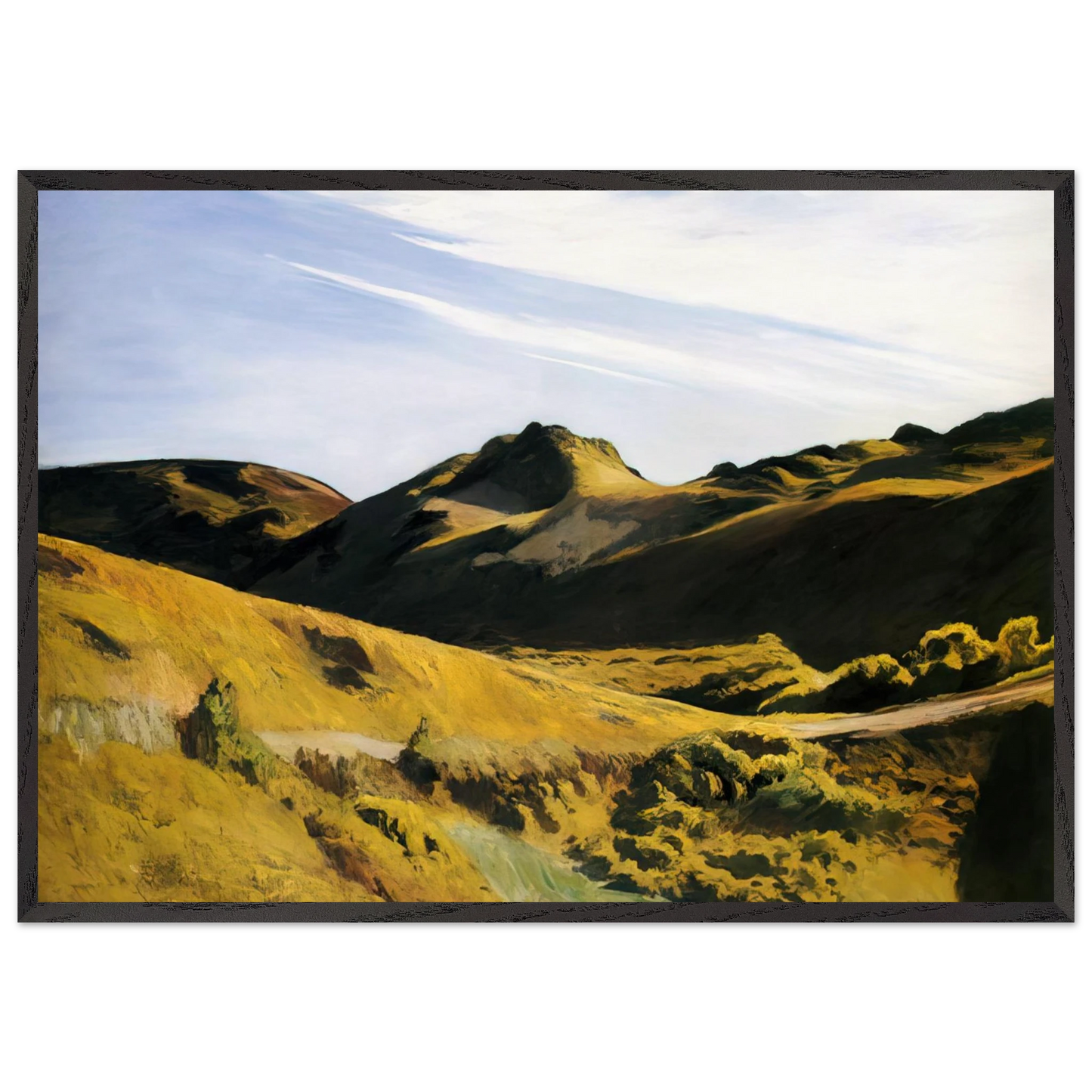 The Camel s Hump - Edward Hopper 70x100 cm / 28x40 inches Framed Art Print – Black Wooden Frame