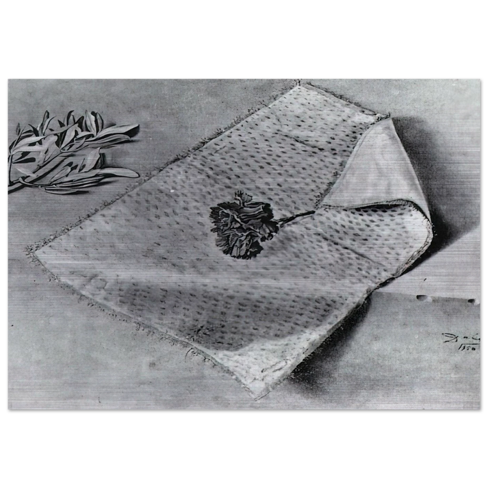 CARNATION AND CLOTH OF GOLD - Salvador Dali Brushed Aluminum Print - 70x100 cm / 28x40 inches | Salvador Dali Aluminum Print | Salvador Dali Prints