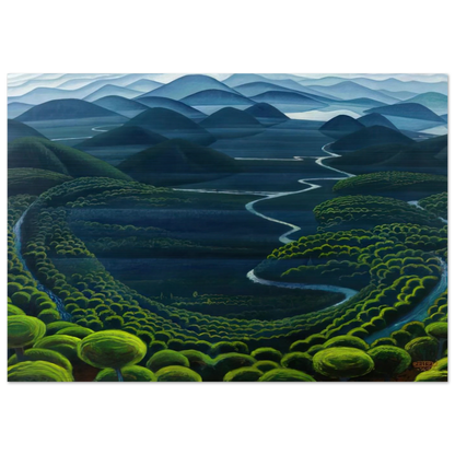 Umbria vergine - 1949 - Gerardo Dottori Brushed Aluminum Print - 70x100 cm / 28x40 inches | Gerardo Dottori Aluminum Print | Gerardo Dottori Prints