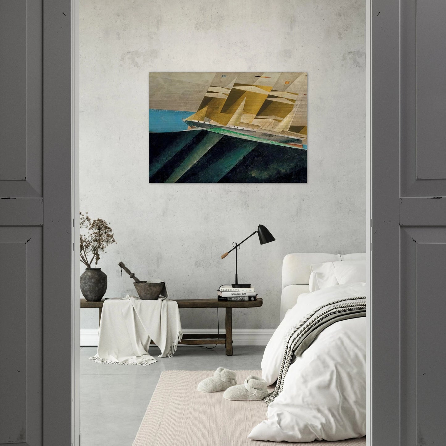 MID OCEAN 1937 - Lyonel Feininger Brushed Aluminum Print - 70x100 cm / 28x40 inches | Lyonel Feininger Aluminum Print | Lyonel Feininger Prints