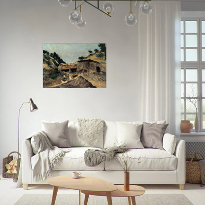 Landscape with Watermill - Paul Cézanne Brushed Aluminum Print - 70x100 cm / 28x40 inches | Paul Cézanne Aluminum Print | Paul Cézanne Prints