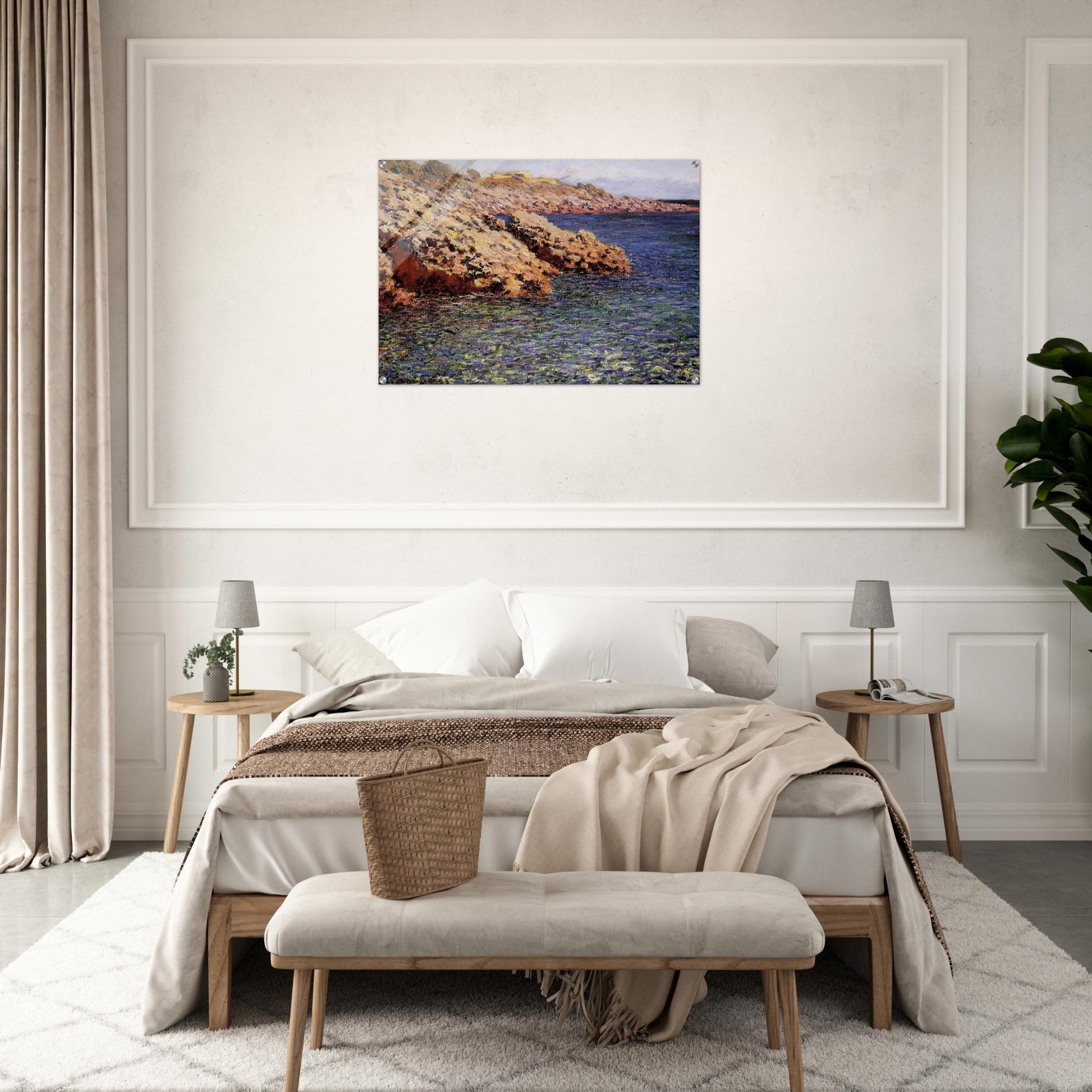 Rocks on the Mediterranean Coast - claude monet Acrylic Print - 70x100 cm / 28x40″ inches | claude monet Wall Art | claude monet Prints