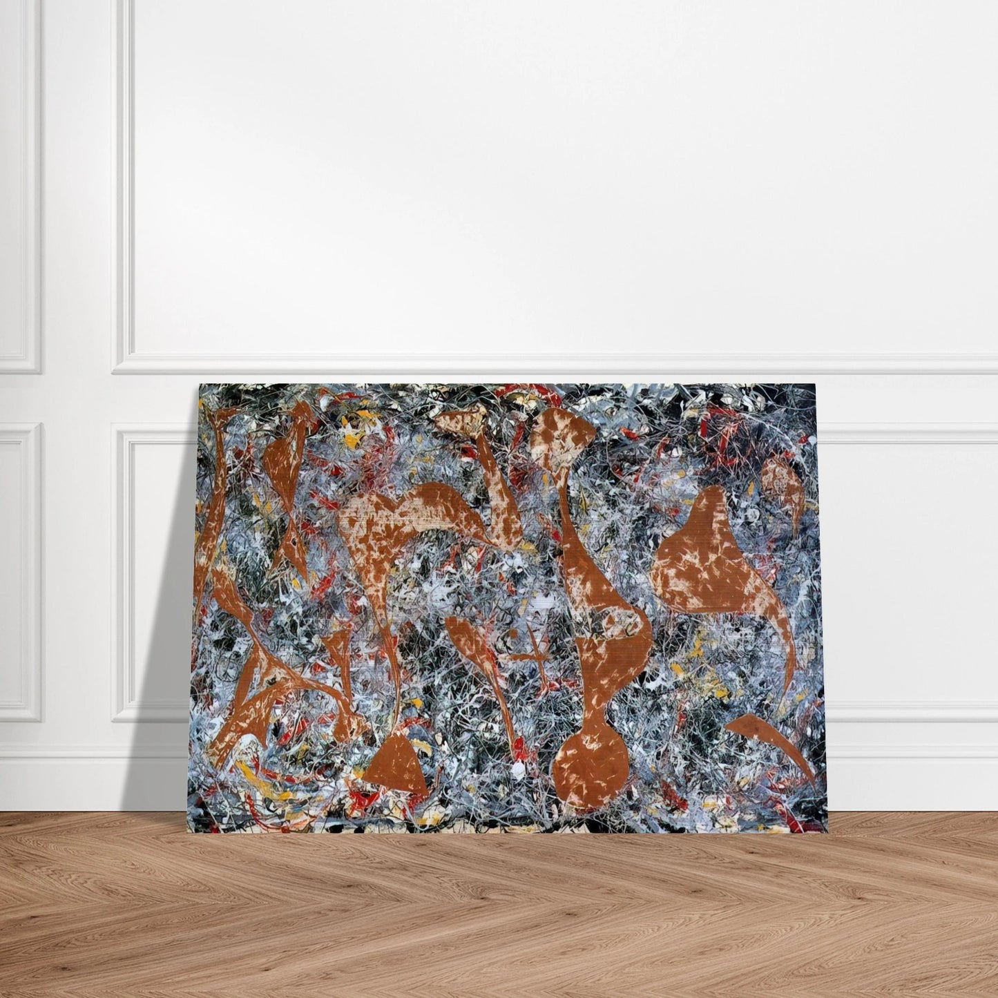 NUMBER 7 OUT OF THE WEB 1949 - Jackson Pollock Brushed Aluminum Print - 70x100 cm / 28x40 inches | Jackson Pollock Aluminum Print | Jackson Pollock Prints