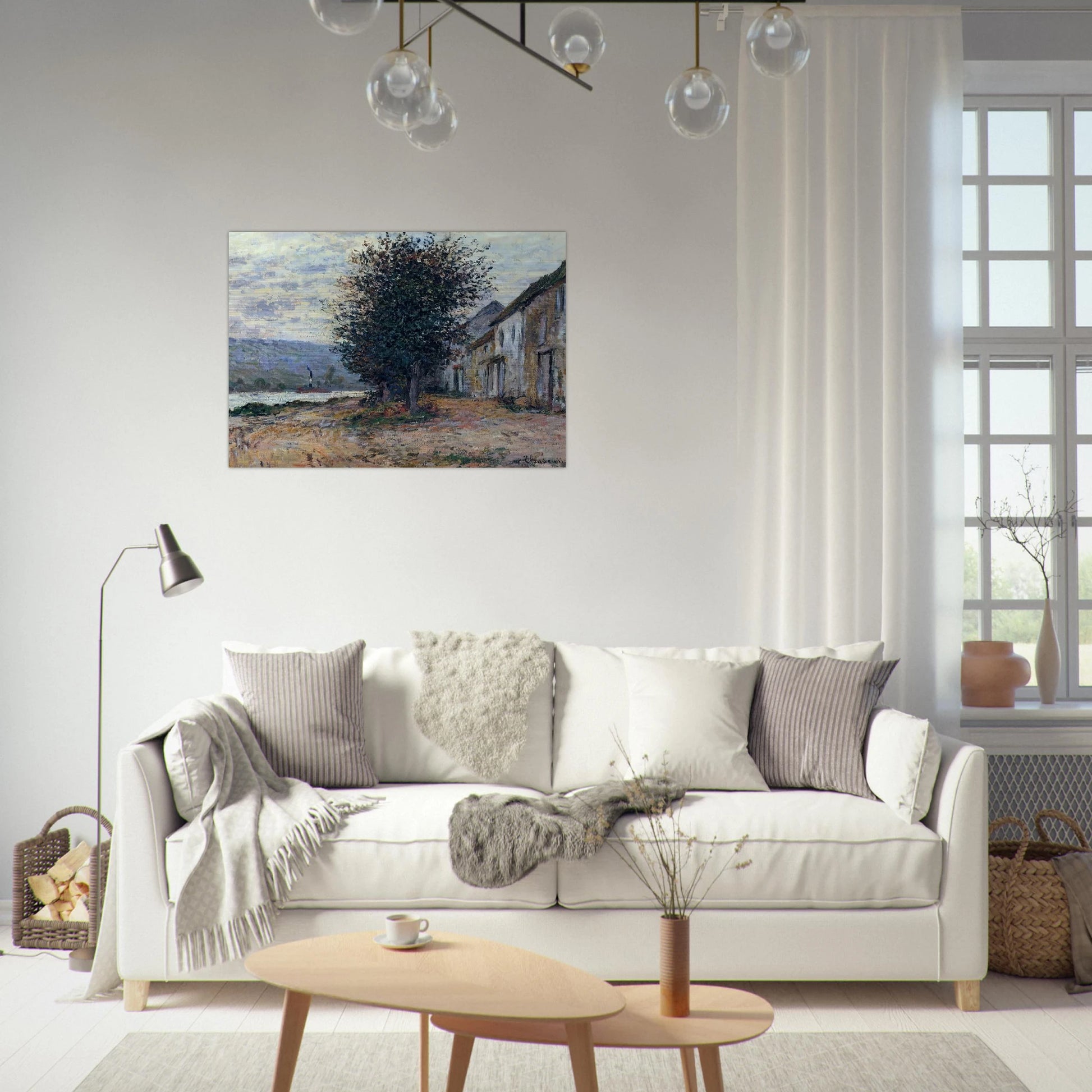 The Banks of the Seine - claude monet Brushed Aluminum Print - 70x100 cm / 28x40 inches | claude monet Aluminum Print | claude monet Prints