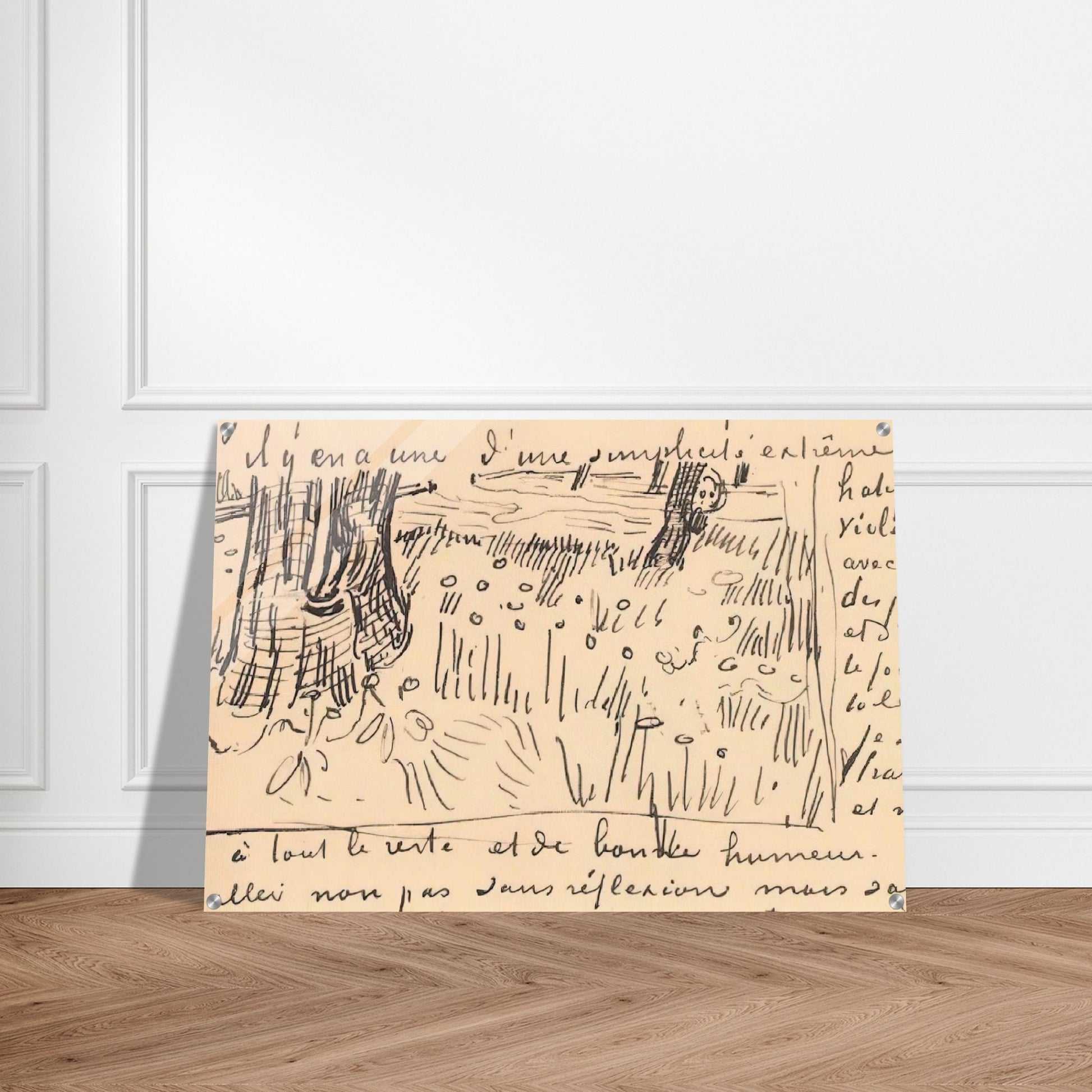 Field of Grass with Dandelions and Tree Trunks - Vincent van Gogh Acrylic Print - 70x100 cm / 28x40″ inches | Vincent van Gogh Wall Art | Vincent van Gogh Prints